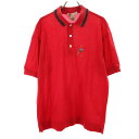 古着 GUCCI グッチ 80s イタリア製 ヴィンテージ 半袖 ポロシャツ M 赤 鹿の子地 メンズ 【中古】