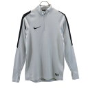 古着 NIKE ナイキ サッカー 長袖 ハーフジップ ウェア S グレー DRI-FIT メンズ 【中古】
