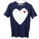 古着 PLAY COMME des GARCONS プレイコムデギャルソン 2017年 日本製 半袖 Tシャツ S ネイビー レディース 【中古】(4)