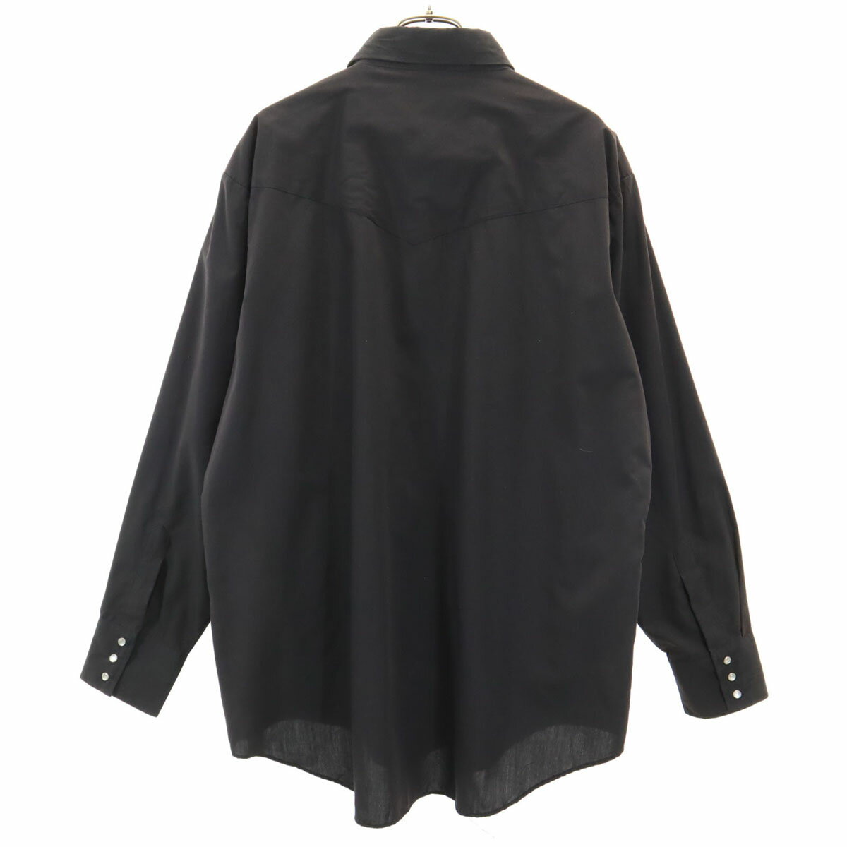 古着 ELY CATTLEMAN エリーキャトルマン 70s 80s ヴィンテージ 長袖 ウエスタンシャツ 17/35 黒 メンズ 【中古】