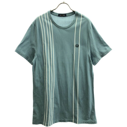 古着 FRED PERRY フレッドペリー ロゴ刺繍 ストライプ 半袖 クルーネック チュニック L ライトブルー レディース 【中古】 【PD】 古着 FRED PERRY フレッドペリー ロゴ刺繍 ストライプ 半袖 クルーネック チュニック L ライトブルー レディース 【中古】 【PD】