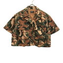 古着 DIESEL ディーゼル カモフラ 半袖 ジャケット XS カーキ系 迷彩柄 レディース 【中古】 【PD】