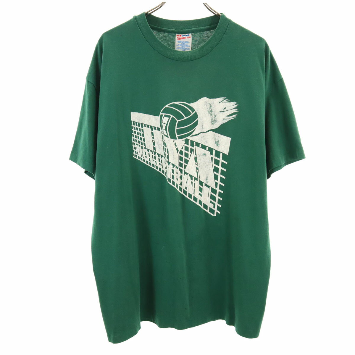 古着 Hanes ヘインズ 90s HEAVYWEIGHT50/50 オールド USA製 半袖 Tシャツ XL グリーン シングルステッチ メンズ 【中古】 【PD】