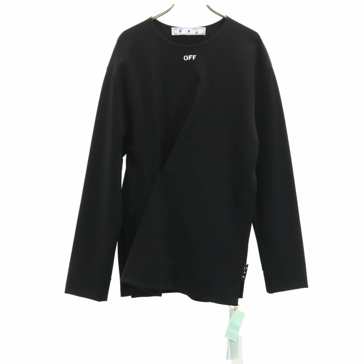 古着 未使用 OFF-WHITE オフホワイト イタリア製 長袖 カットソー 38 ブラック JERSEY NAIL WRAP TOP ..