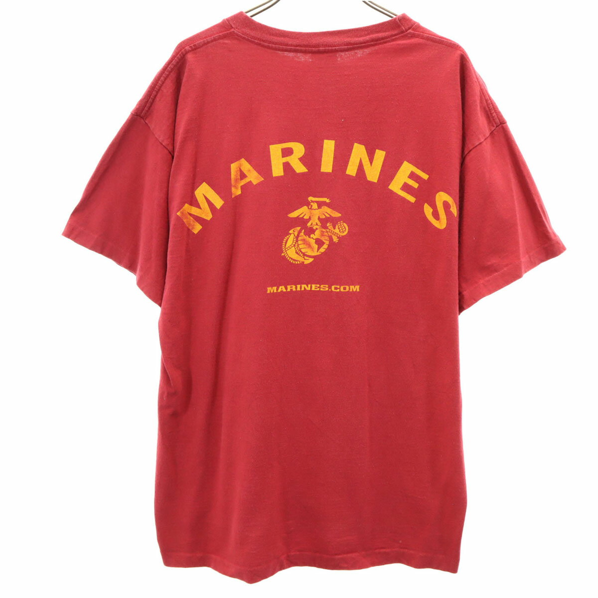 古着 GREAT AMERICAN T-SHIRT FACTORY 90s USA製 オールド 半袖 Tシャツ レッド系 シングルステッチ バックプリント メンズ 【中古】