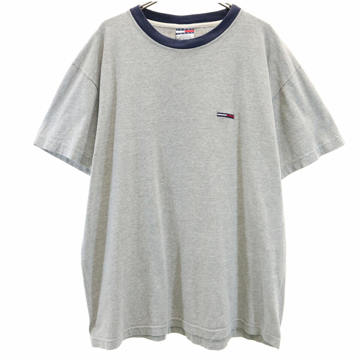 Rakuten - 古着 TOMMY JEANS トミージーンズ 90s USA製 オールド 半袖 Tシャツ M グレー メンズ 【中古】