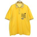 古着 GREENCLUBS グリーンクラブ ワーナー バックスバニー 半袖 ポロシャツ 4 イエロー 鹿の子 メンズ 【中古】(4)