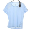 古着 adidas アディダス 未使用 ランニング 半袖 ウェア OT 水色 タグ付き レディース 【中古】