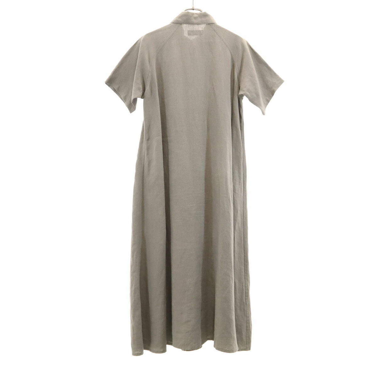 古着 Y's ワイズ 日本製 リネン 半袖 シャツワンピース 1 グレー ヨウジヤマモト レディース 【中古】