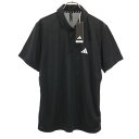 古着 未使用 adidas アディダス トレーニング 半袖 ポロシャツ M ブラック メンズ 【中古】(4)