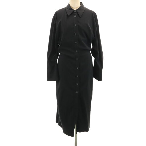 古着 ZARA ザラ 長袖 ロング シャツワンピース L 黒 ストレッチ レディース 【中古】 古着 ZARA ザラ 長袖 ロング シャツワンピース L 黒 ストレッチ レディース 【中古】