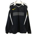 古着 NIKE ナイキ サッカー 長袖 Vネック ピステ M ブラック DRI-FIT プルオーバー メンズ 【中古】