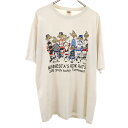 古着 FRUIT OF THE LOOM フルーツオブザルーム ネズミ MINNESOTA`S RINK RATS プリント 半袖 Lofteez Tシャツ XL オフホワイト アニマル メンズ 【中古】