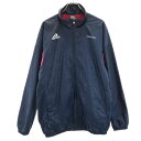 古着 adidas アディダス 総柄 フットボール ウインドブレーカー L ネイビー ジャケット 裏メッシュ メンズ 【中古】
