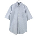 古着 NAUTICA ノーティカ ストライプ柄 5分袖 シアサッカー ボタンダウン シャツワンピース XL ホワイト レディース 【中古】