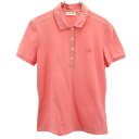 古着 LACOSTE ラコステ 半袖 ポロシャツ 40 ピンク 鹿の子 レディース 【中古】|詳細画像