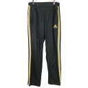 古着 adidas アディダス トレーニング ロングジャージパンツ M ブラック系 3ライン メンズ 【中古】