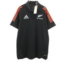 古着 未使用 adidas アディダス オールブラックス ラグビー 半袖 ポロシャツ 2XO ブラック All Blacks メンズ 【中古】