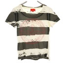 古着 Vivienne Westwood Red Label ヴィヴィアンウエストウッド レッドレーベル 日本製 ボーダー柄 半袖 Tシャツ 1 ホワイト レディース 【中古】