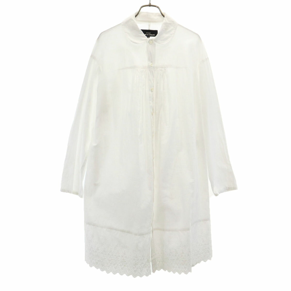 古着 tricot COMME des GARCONS トリココムデギャルソン 2010年 日本製 リネンブレンド 長袖 シャツワンピース M ホワイト レディース 【中古】