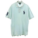 古着 POLO RALPH LAUREN ポロラルフローレン ビッグポニー刺繍 半袖 ポロシャツ XL 18-20 グレー 鹿の子 キッズ 【中古】