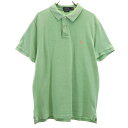 古着 POLO RALPH LAUREN ポロラルフローレン 半袖 カスタムスリムフィット ポロシャツ L 黄緑系 鹿の子 メンズ 【中古】