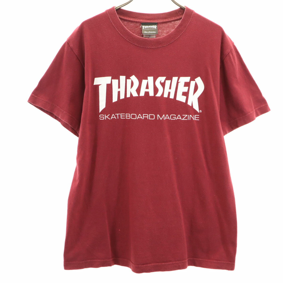 Shirts, T-Shirts - 古着 THRASHER スラッシャー 半袖 Tシャツ M ワインレッド メンズ 【中古】