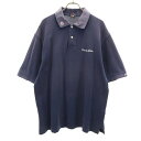 古着 PEARLY GATES パーリーゲイツ ゴルフ 半袖 ポロシャツ L ネイビー メンズ 【中古】