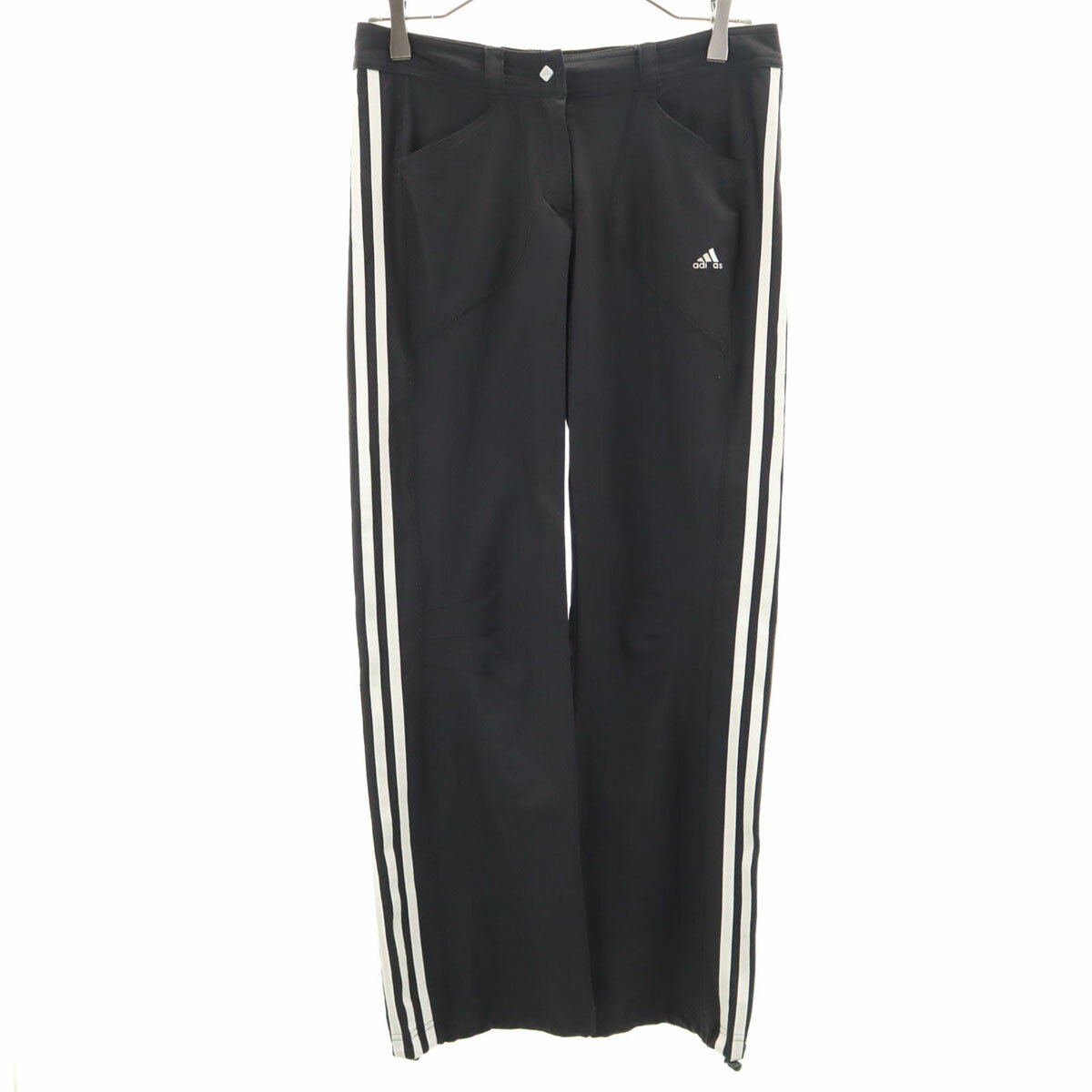 古着 adidas アディダス トレーニング パンツ S 黒 ストレッチ レディース 【中古】