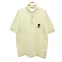 古着 courreges homme クレージュオム イタリア製 半袖 ポロシャツ M クリーム系 メンズ 【中古】
