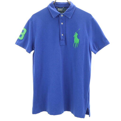 古着 Polo by Ralph Lauren ポロバイラルフローレン 半袖 ビッグポニー ポロシャツ M ブルー系 鹿の子 メンズ 【中古】 古着 Polo by Ralph Lauren ポロバイラルフローレン 半袖 ビッグポニー ポロシャツ M ブルー系 鹿の子 メンズ 【中古】