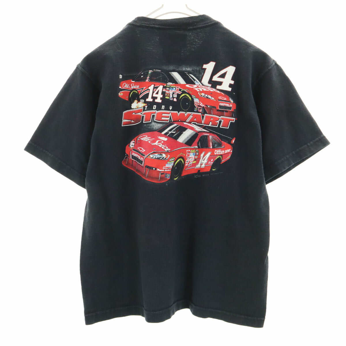 古着 CHASE AUTHENTICS チェイス トニー スチュワート 半袖 Tシャツ 10/12 ブラック レーシング Tony S..