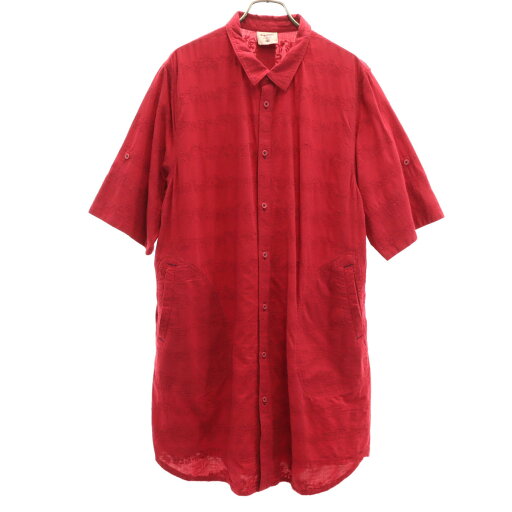 古着 drug store's ドラッグストアーズ 半袖 シャツワンピース F レッド レディース 【中古】 古着 drug store's ドラッグストアーズ 半袖 シャツワンピース F レッド レディース 【中古】