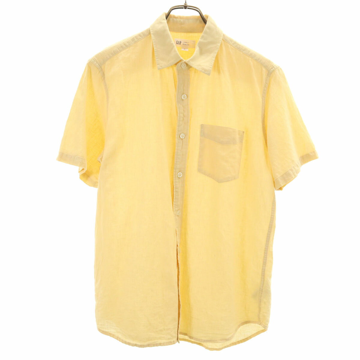 古着 GAP ギャップ リネンブレンド 半袖 シャツ S イエロー メンズ 【中古】
