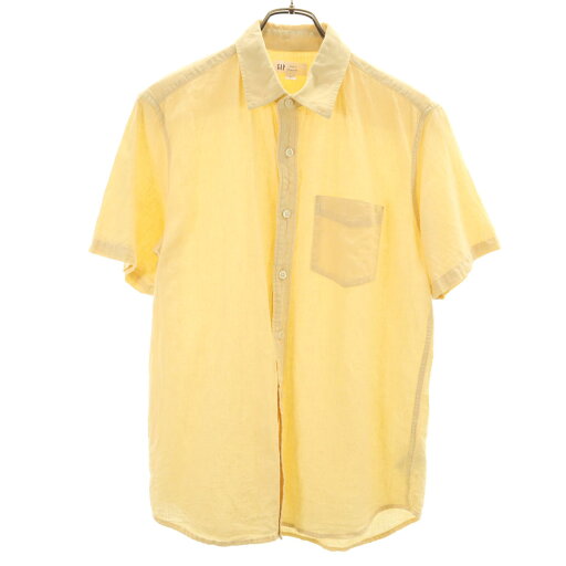 古着 GAP ギャップ リネンブレンド 半袖 シャツ S イエロー メンズ 【中古】