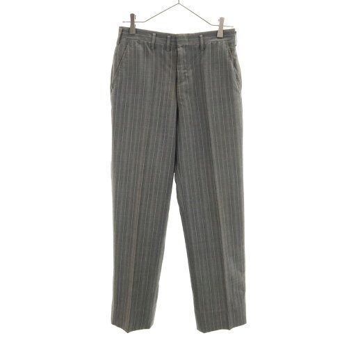 古着 60s 70s ヴィンテージ ストライプ ジャパンヴィンテージ ストレートパンツ カーキ系 メンズ 【中古】