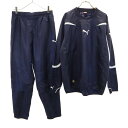 古着 PUMA プーマ サッカー ピステ 上下 セットアップ L ネイビー メンズ 【中古】