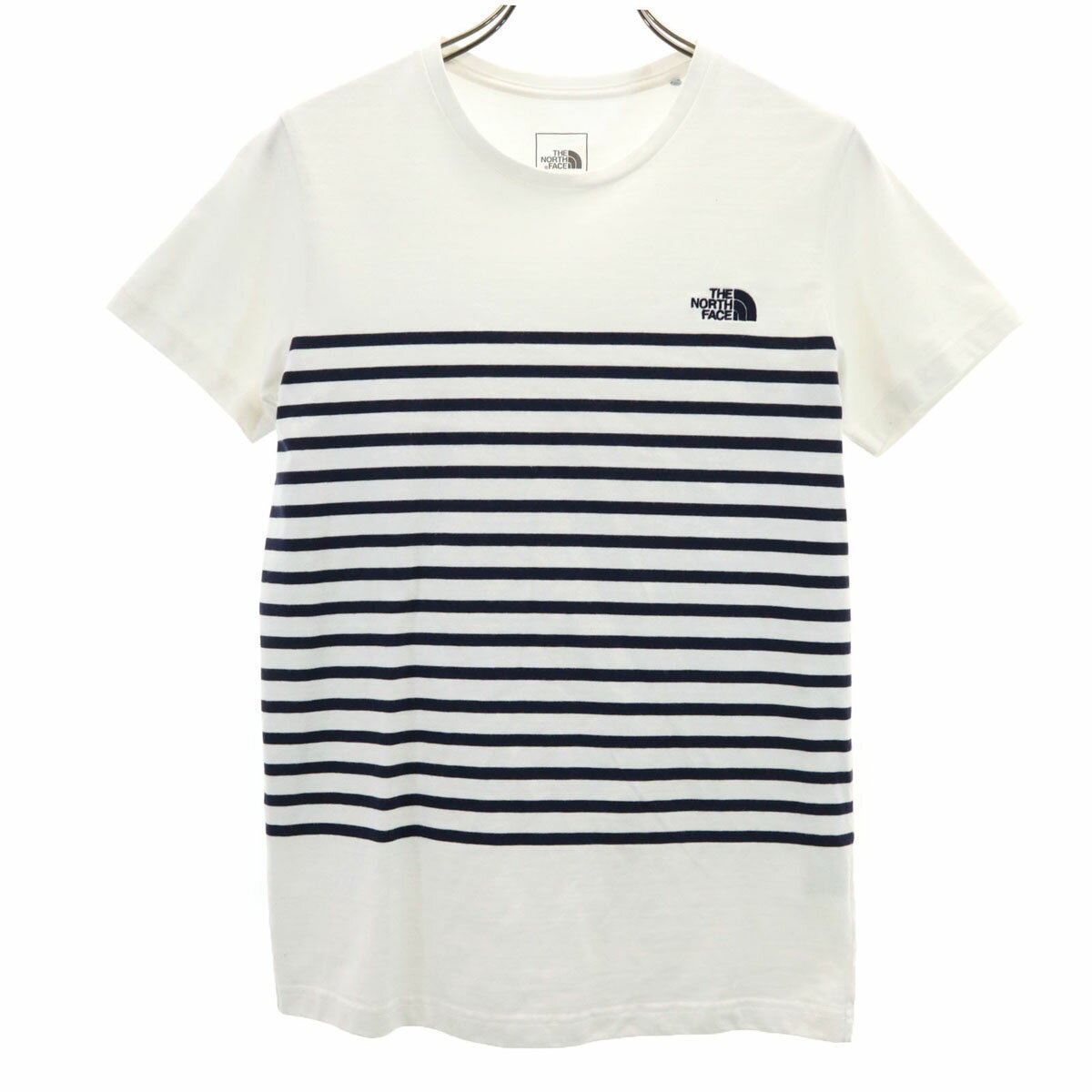 古着 THE NORTH FACE ノースフェイス パネルボーダー柄 半袖 Tシャツ M ホワイト アウトドア NTW32137 レディース 【中古】(4)