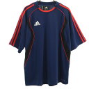 古着 adidas アディダス トレーニング 半袖 Tシャツ L ネイビー メンズ 【中古】