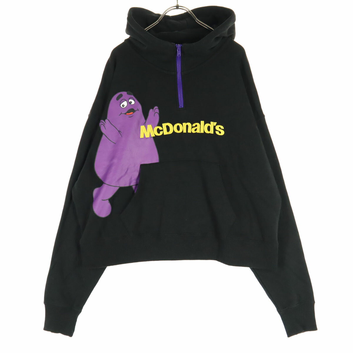 古着 美品 graniph グラニフ マクドナルドコラボ プリント グリマス 長袖 ハーフジップ パーカー L ブラック レディース 【中古】のサムネイル