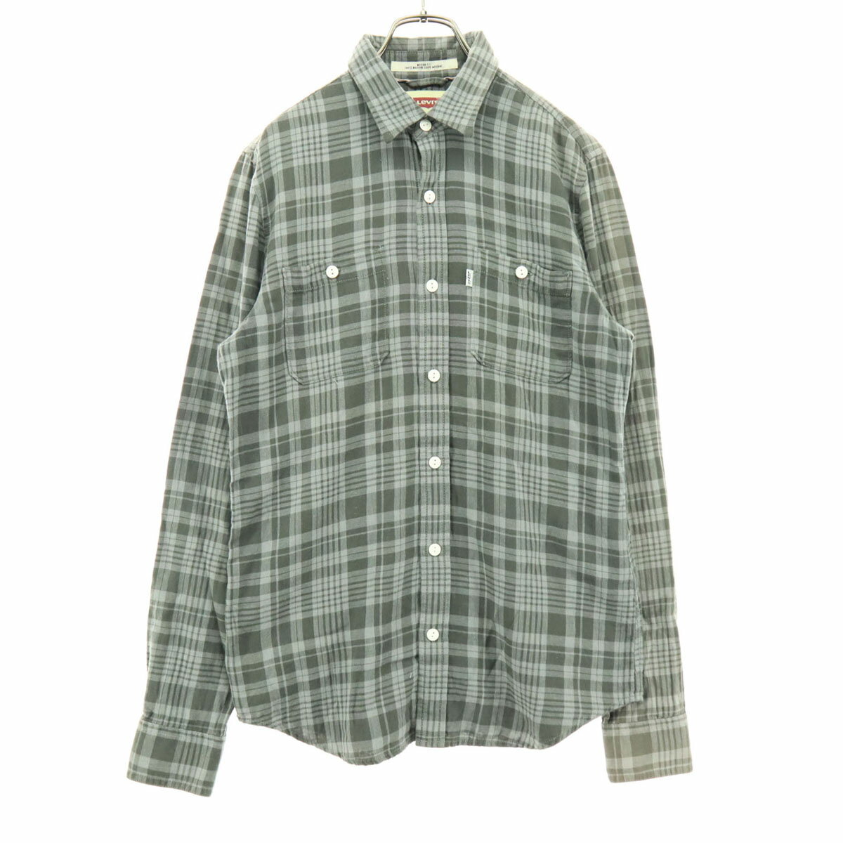 古着 Levi's リーバイス チェック柄 長袖 コットンシャツ S グレー メンズ 【中古】 【PD】