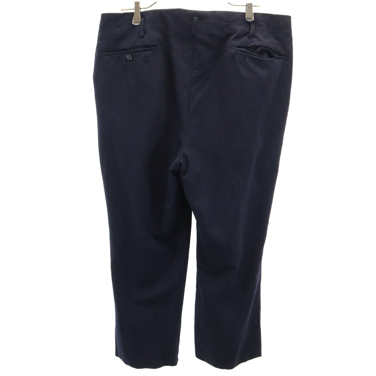 古着 70s ヴィンテージ ピンストライプ柄 スラックスパンツ ネイビー TALONジップ メンズ 【中古】