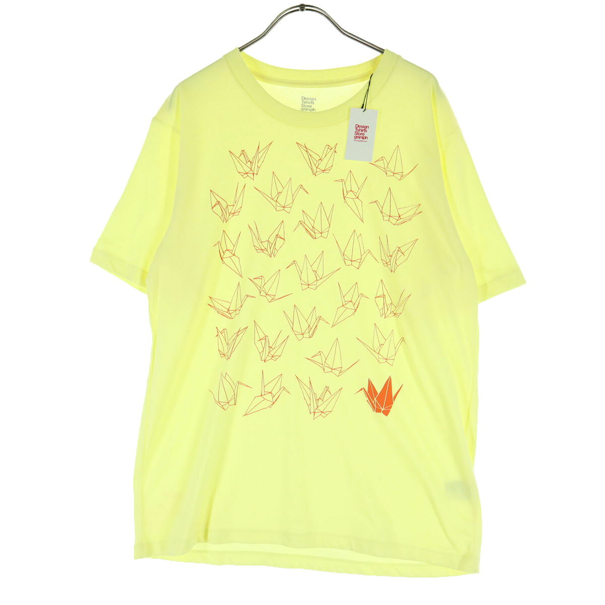 古着 未使用 graniph グラニフ プリント 半袖 Tシャツ S イエロー メンズ 【中古】 【PD】
