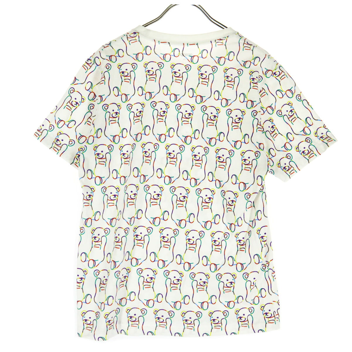 古着 美品 graniph グラニフ 熊総柄 半袖 Tシャツ SS ホワイト メンズ 【中古】