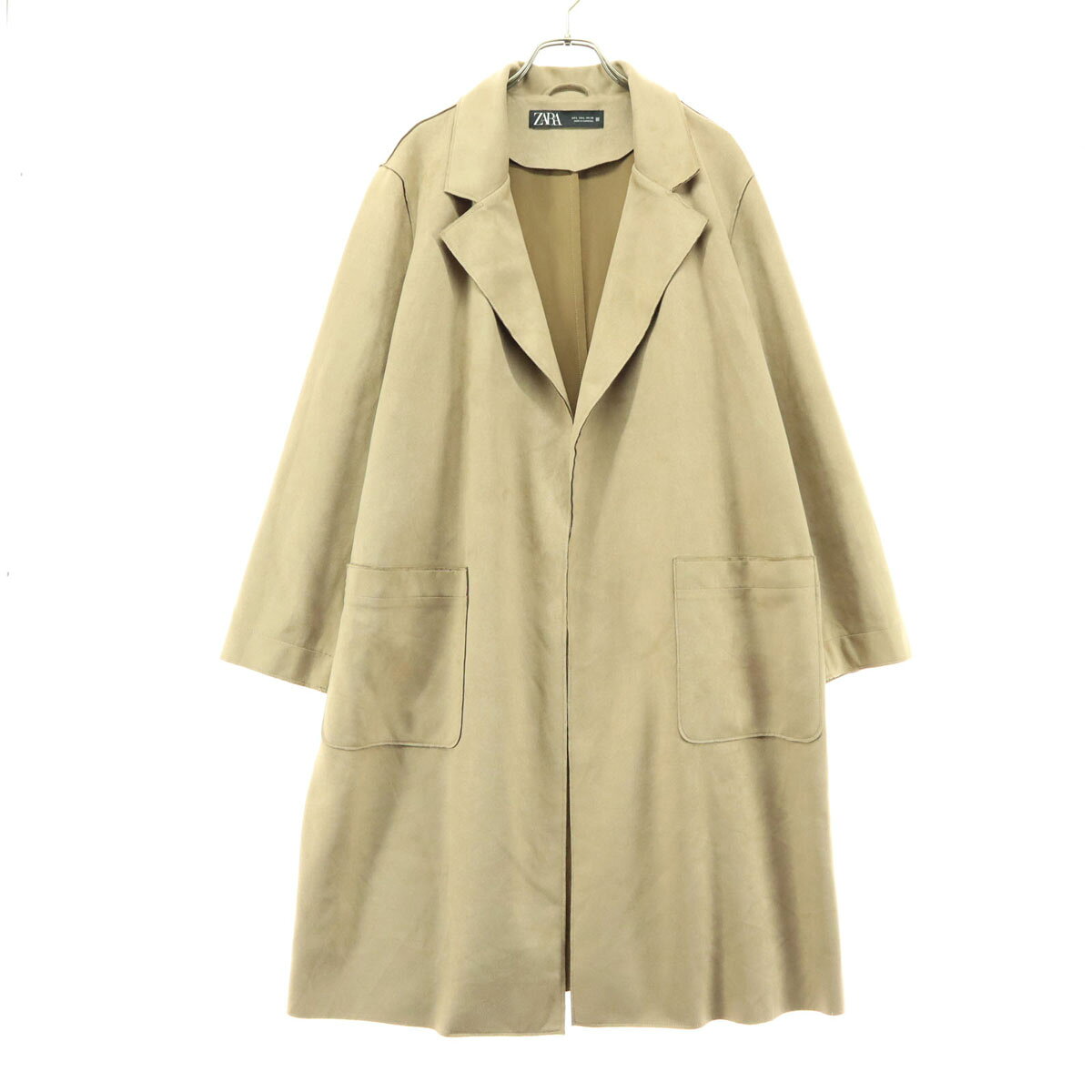 乐天商城 - 古着 美品 ZARA ザラ 長袖 ショップ コート L ベージュ レディース 【中古】
