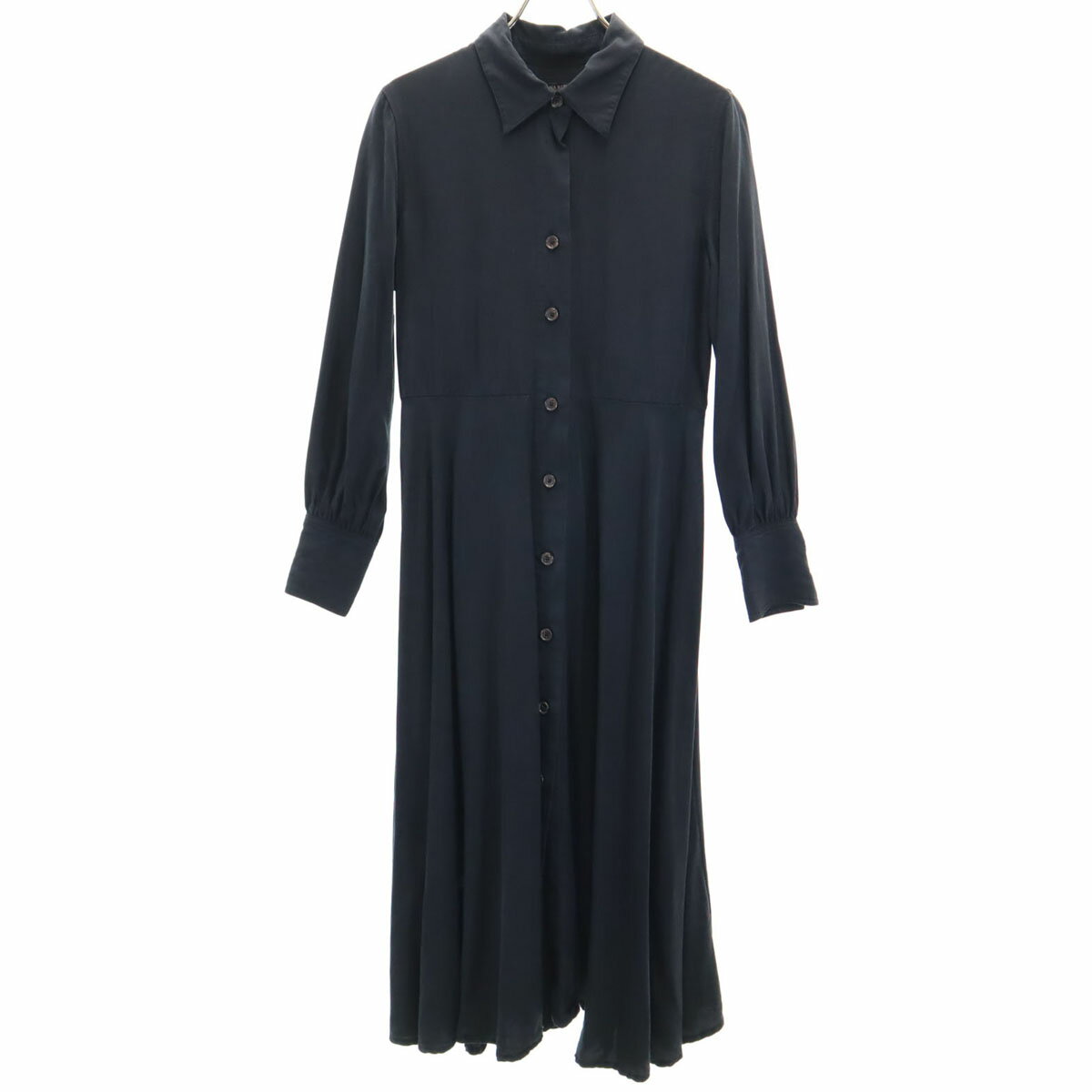 古着 Banana Republic バナナリパブリック 長袖 ロング シャツワンピース S 黒 レディース 【中古】