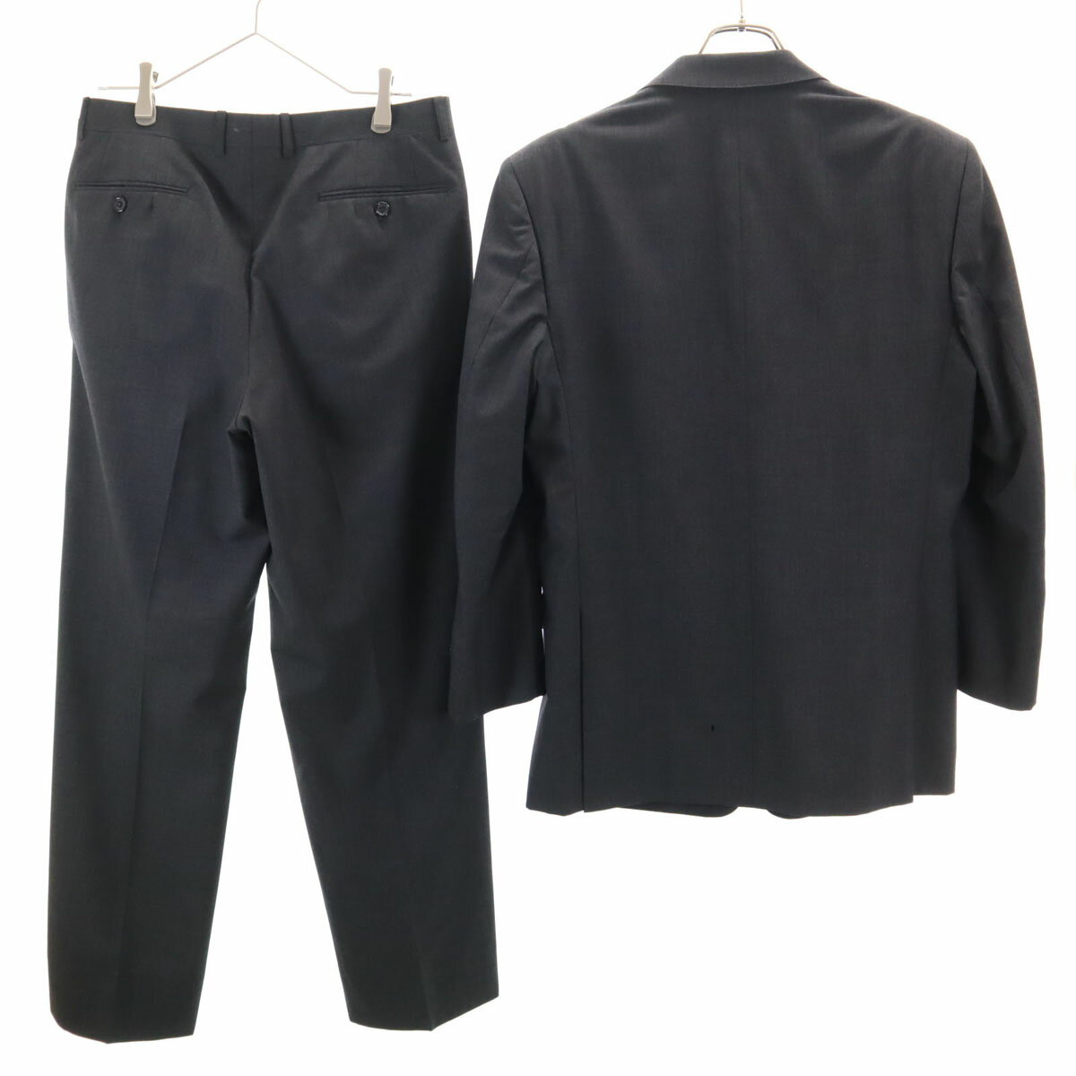 古着 LANVIN ランバン 80s 90s オールド パンツスーツ 上下 セットアップ 48 チャコールグレー メンズ 【中古】