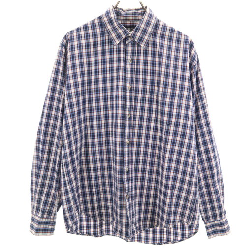 古着 FIRSTDOWN ファーストダウン チェック柄 長袖 シャツ LL ネイビー系 メンズ 【中古】 古着 FIRSTDOWN ファーストダウン チェック柄 長袖 シャツ LL ネイビー系 メンズ 【中古】