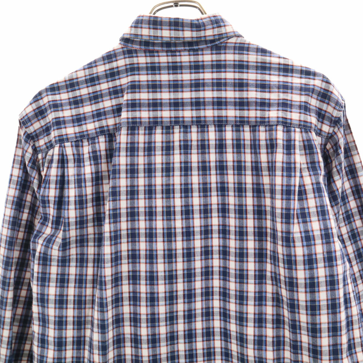 古着 FIRSTDOWN ファーストダウン チェック柄 長袖 シャツ LL ネイビー系 メンズ 【中古】