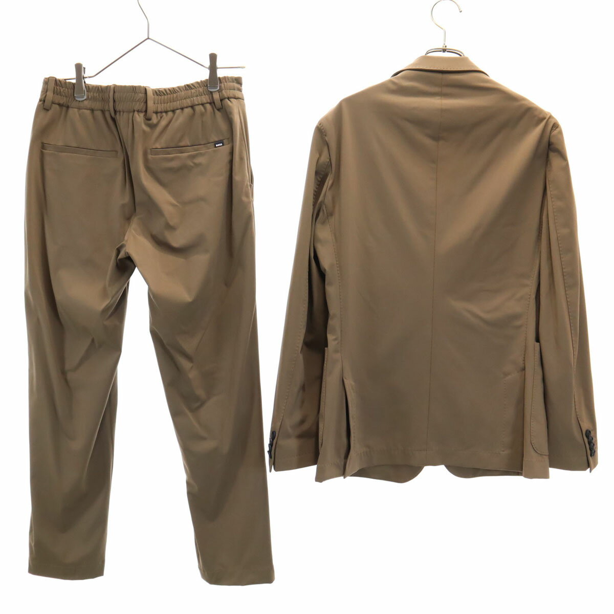 古着 BOSS ボス カジュアル スーツ 上下 セットアップ 44 ブラウン イージー ストレッチ メンズ 【中古】